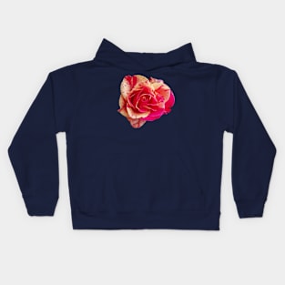 Red and Yellow Rose Floral Photo Cutout Kids Hoodie